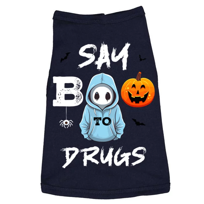 Say Boo To Drugs Funny Halloween Red Ribbon Week Awareness Doggie Tank