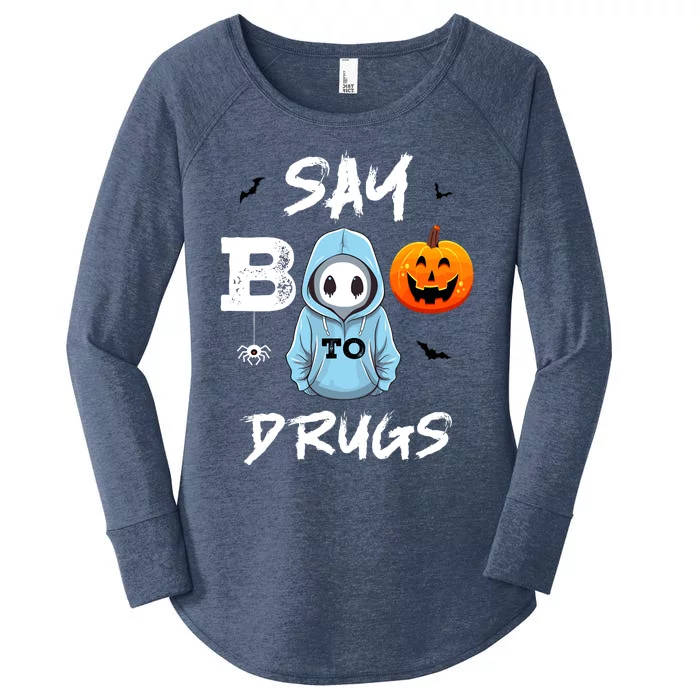 Say Boo To Drugs Funny Halloween Red Ribbon Week Awareness Women's Perfect Tri Tunic Long Sleeve Shirt