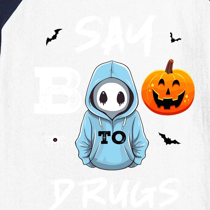 Say Boo To Drugs Funny Halloween Red Ribbon Week Awareness Baseball Sleeve Shirt