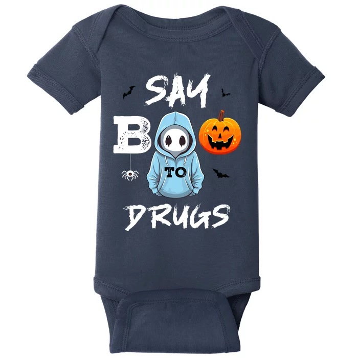 Say Boo To Drugs Funny Halloween Red Ribbon Week Awareness Baby Bodysuit