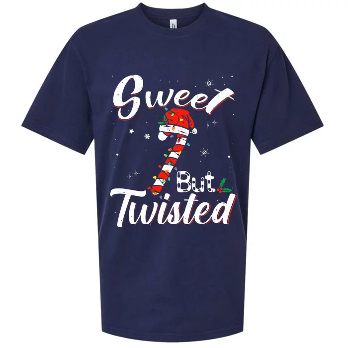 Sweet But Twisted Funny Christmas Candy Cane Xmas Holiday Sueded Cloud Jersey T-Shirt