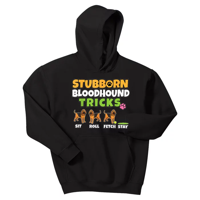 Stubborn Bloodhound Tricks I Dog Lover I Funny Bloodhound Kids Hoodie