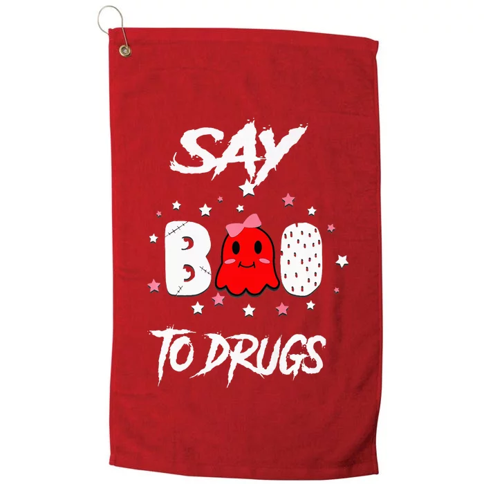 Say Boo To Drugs Halloween Red Ribbon Week Awareness Platinum Collection Golf Towel