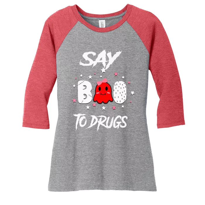 Say Boo To Drugs Halloween Red Ribbon Week Awareness Women's Tri-Blend 3/4-Sleeve Raglan Shirt