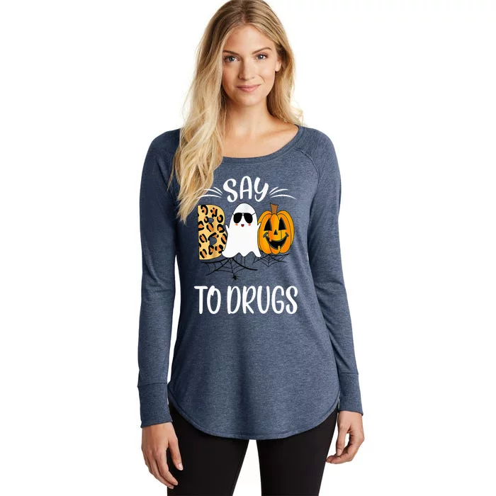 Say Boo To Drugs Funny Halloween Red Ribbon Week Awareness Women's Perfect Tri Tunic Long Sleeve Shirt