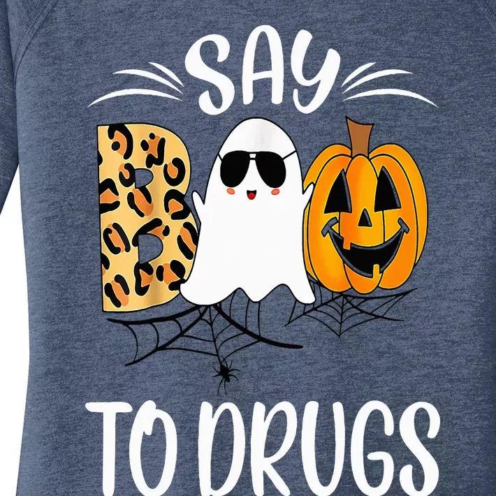 Say Boo To Drugs Funny Halloween Red Ribbon Week Awareness Women's Perfect Tri Tunic Long Sleeve Shirt