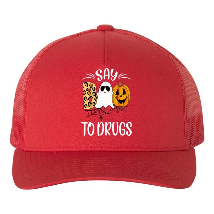 Say Boo To Drugs Funny Halloween Red Ribbon Week Awareness Yupoong Adult 5-Panel Trucker Hat