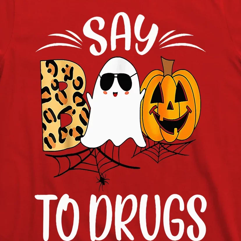 Say Boo To Drugs Funny Halloween Red Ribbon Week Awareness T-Shirt