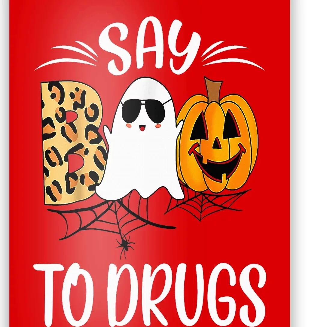 Say Boo To Drugs Funny Halloween Red Ribbon Week Awareness Poster