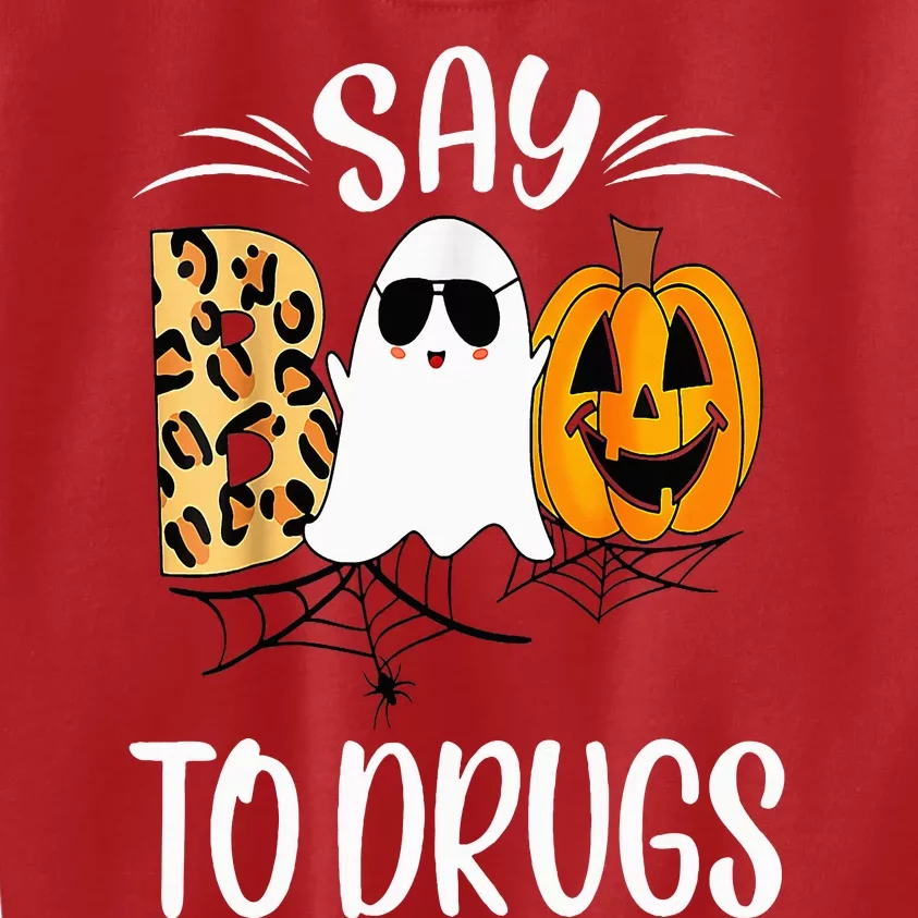 Say Boo To Drugs Funny Halloween Red Ribbon Week Awareness Kids Sweatshirt