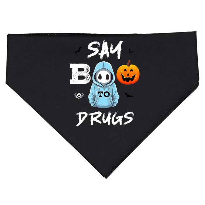 Say Boo To Drugs Funny Halloween Red Ribbon Week Awareness USA-Made Doggie Bandana