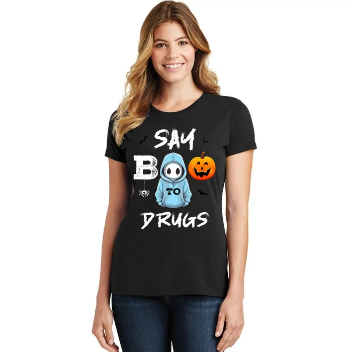 Say Boo To Drugs Funny Halloween Red Ribbon Week Awareness Women's T-Shirt