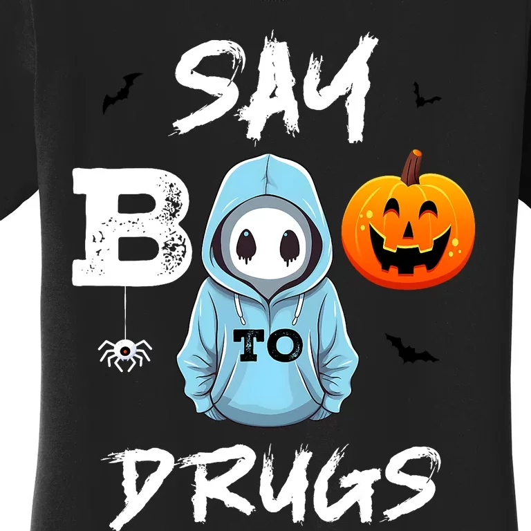 Say Boo To Drugs Funny Halloween Red Ribbon Week Awareness Women's T-Shirt