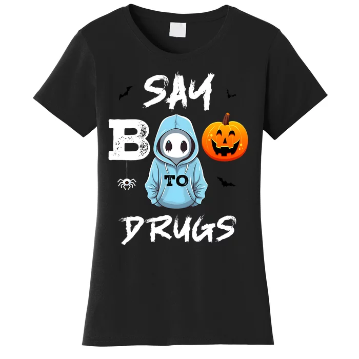 Say Boo To Drugs Funny Halloween Red Ribbon Week Awareness Women's T-Shirt