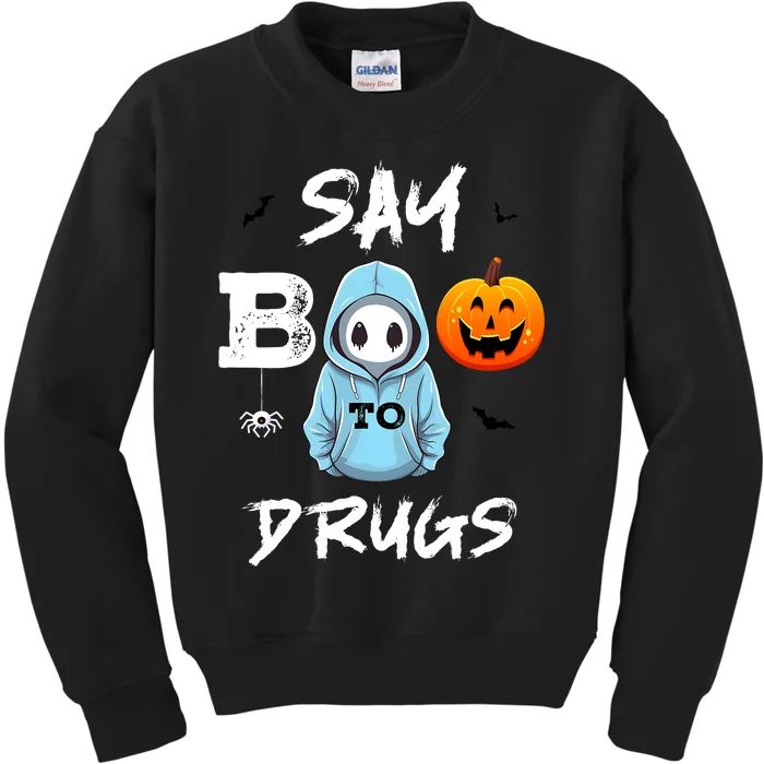 Say Boo To Drugs Funny Halloween Red Ribbon Week Awareness Kids Sweatshirt