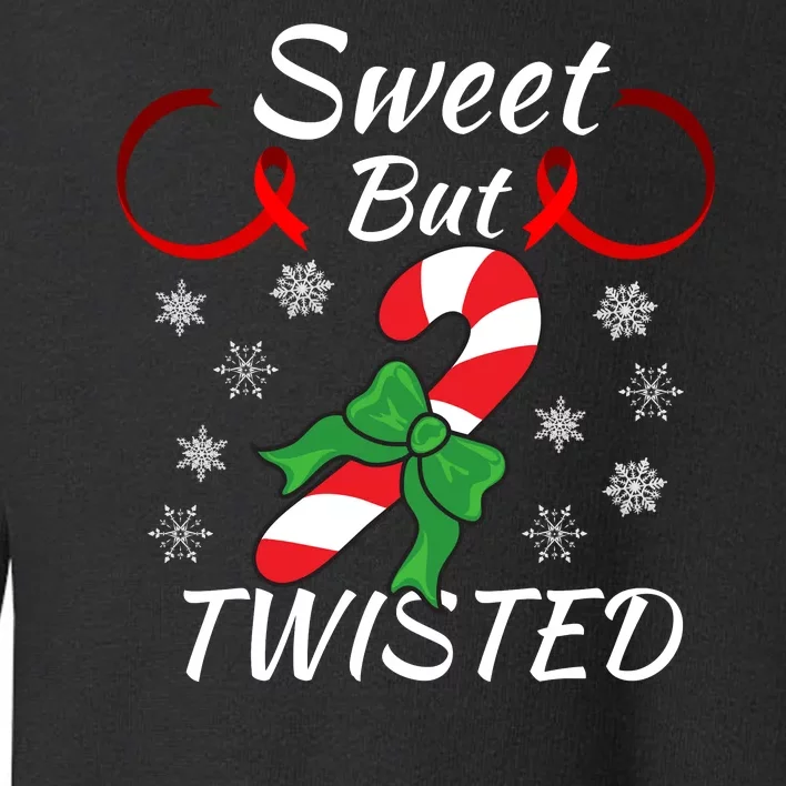 Sweet But Twisted Funny Candy Cane Christmas Holiday Funny Holiday Candy Cane Toddler Sweatshirt