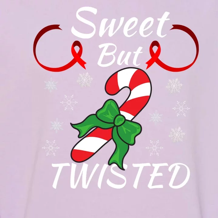 Sweet But Twisted Funny Candy Cane Christmas Holiday Funny Holiday Candy Cane Garment-Dyed Sweatshirt