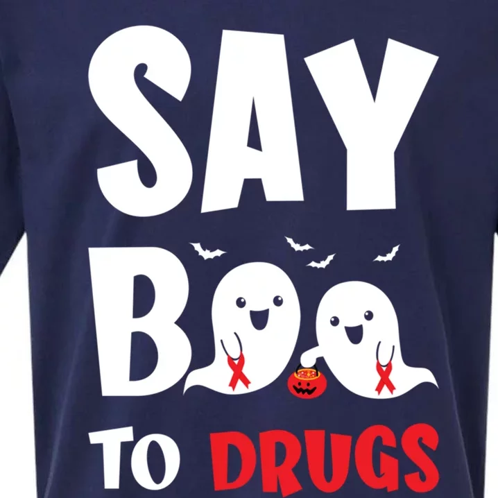 Say Boo To Drugs Red Ribbon Week Awareness Cool Gift Sueded Cloud Jersey T-Shirt