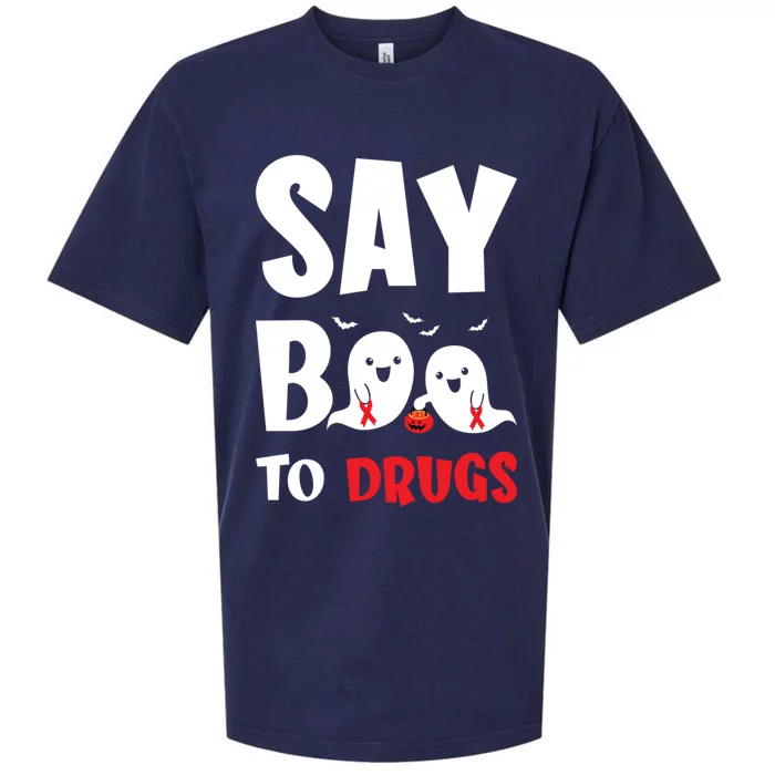 Say Boo To Drugs Red Ribbon Week Awareness Cool Gift Sueded Cloud Jersey T-Shirt