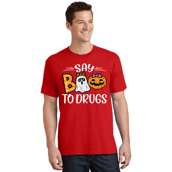 Say Boo To Drugs Funny Halloween Red Ribbon Week Awareness T-Shirt