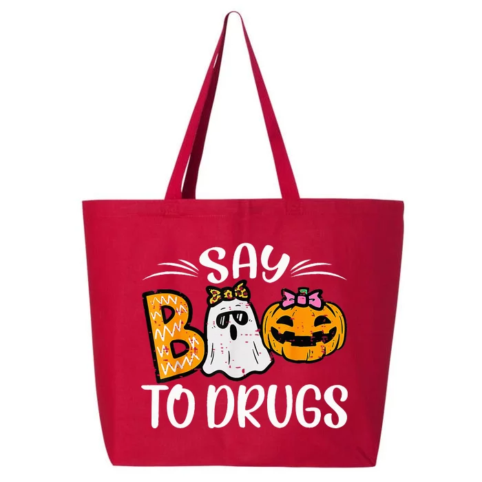 Say Boo To Drugs Funny Halloween Red Ribbon Week Awareness 25L Jumbo Tote