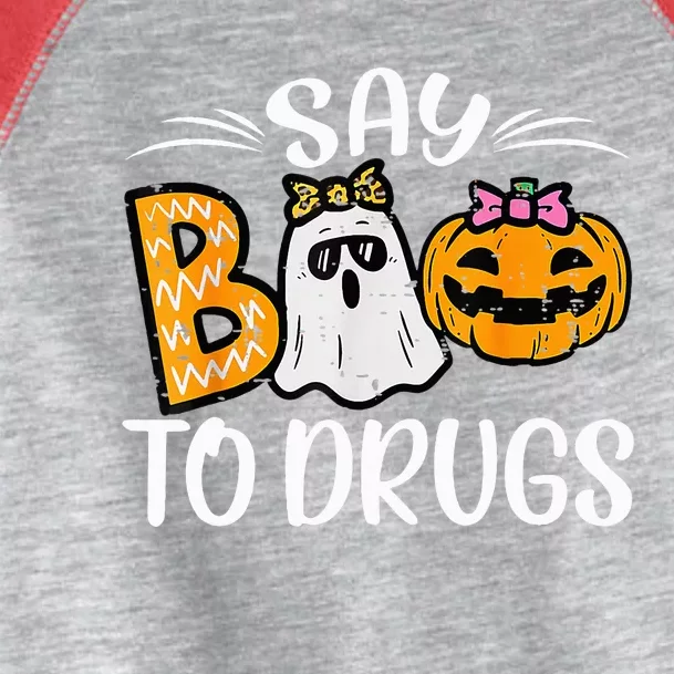 Say Boo To Drugs Funny Halloween Red Ribbon Week Awareness Toddler Fine Jersey T-Shirt