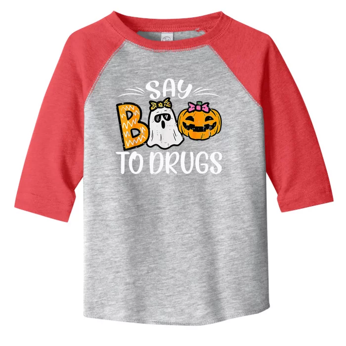 Say Boo To Drugs Funny Halloween Red Ribbon Week Awareness Toddler Fine Jersey T-Shirt