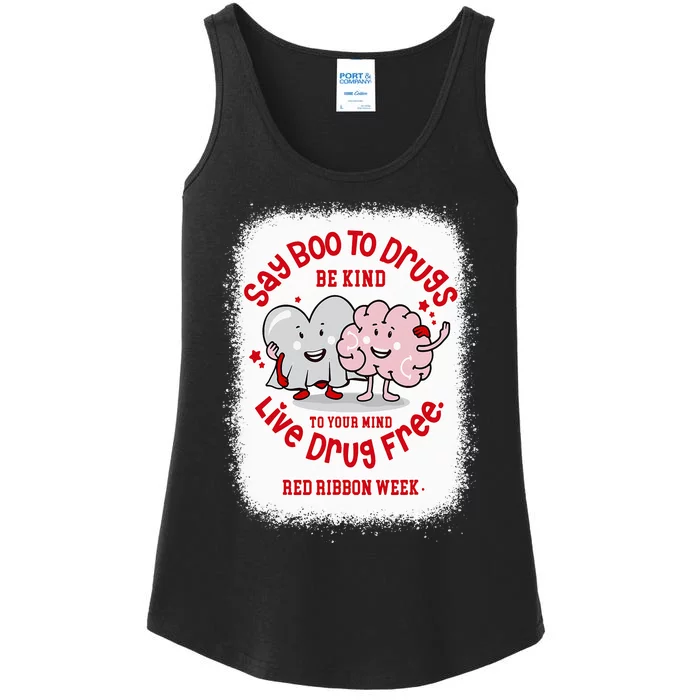 Say Boo To Drugs Funny Halloween Red Ribbon Week Awareness Ladies Essential Tank