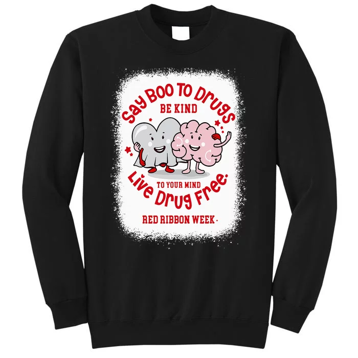 Say Boo To Drugs Funny Halloween Red Ribbon Week Awareness Tall Sweatshirt