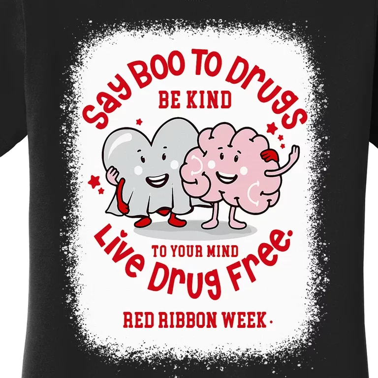 Say Boo To Drugs Funny Halloween Red Ribbon Week Awareness Women's T-Shirt