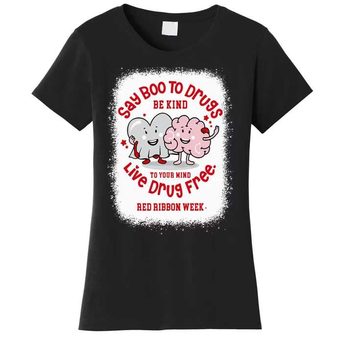 Say Boo To Drugs Funny Halloween Red Ribbon Week Awareness Women's T-Shirt