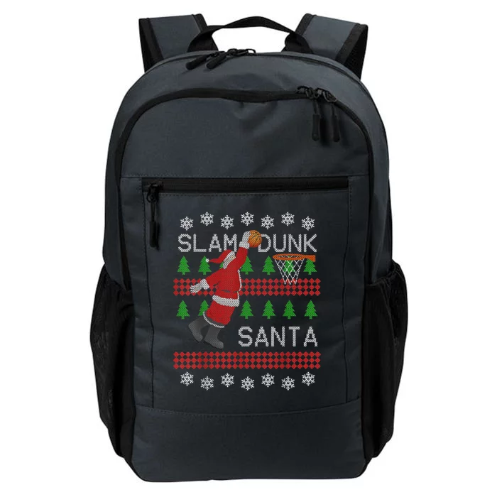 Santa Basketball Ugly Christmas Art Slam Dunk Santa Daily Commute Backpack