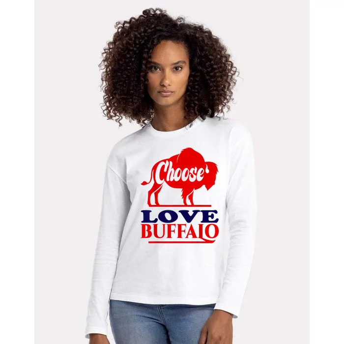 Strong Buffalo USA Pray For Buffalo Womens Cotton Relaxed Long Sleeve T-Shirt