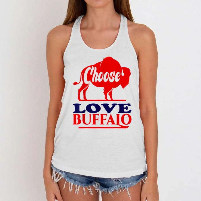 Strong Buffalo USA Pray For Buffalo Women's Knotted Racerback Tank