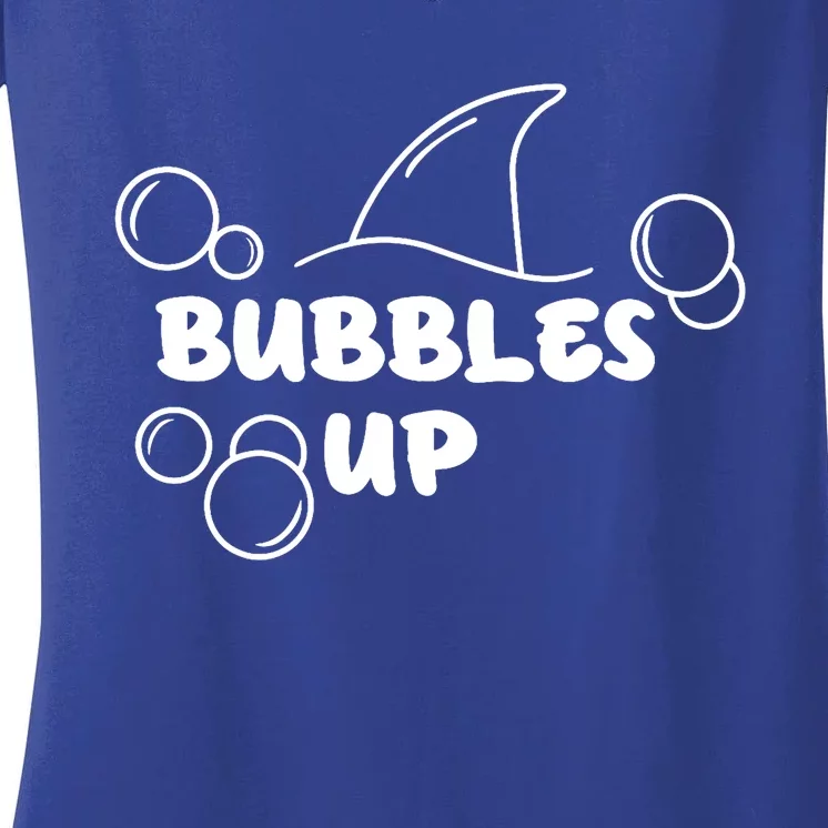 Shark Bubbles Up Women's V-Neck T-Shirt