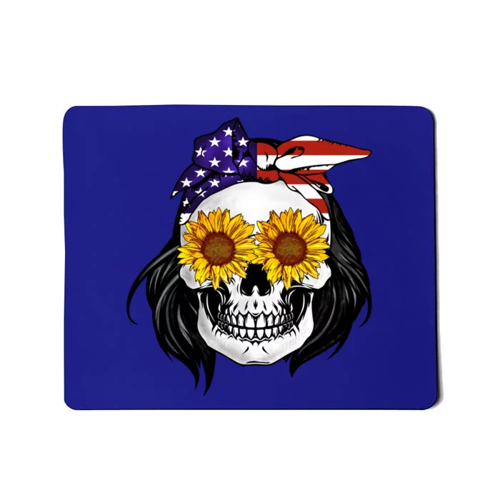 Skull Bandana Us Flag 4th Of July Funny Gift Cute Gift Mousepad