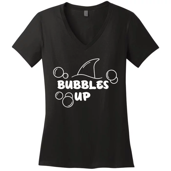 Shark Bubbles Up Women's V-Neck T-Shirt