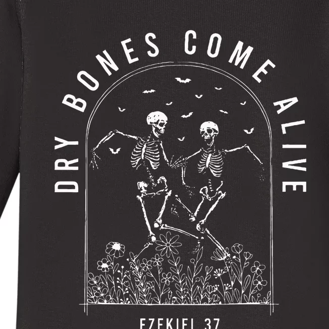 Skeleton Bible Verse Dry Bones Come Alive Christian Jesus Baby Long Sleeve Bodysuit