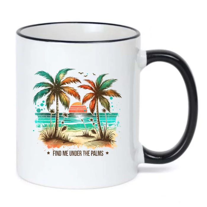 Summer Beach Vibe Holiday Vacation Trip Black Color Changing Mug