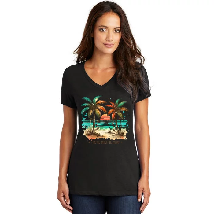 Summer Beach Vibe Holiday Vacation Trip Women's V-Neck T-Shirt