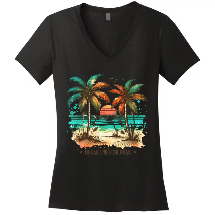 Summer Beach Vibe Holiday Vacation Trip Women's V-Neck T-Shirt