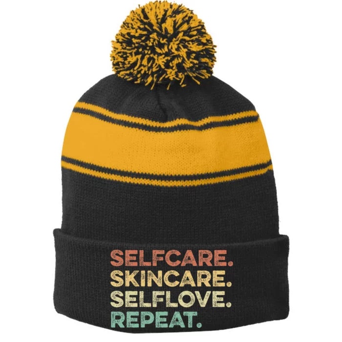 Short Bus VIP (Im Special) Funny Saying School Bus Stripe Pom Pom Beanie