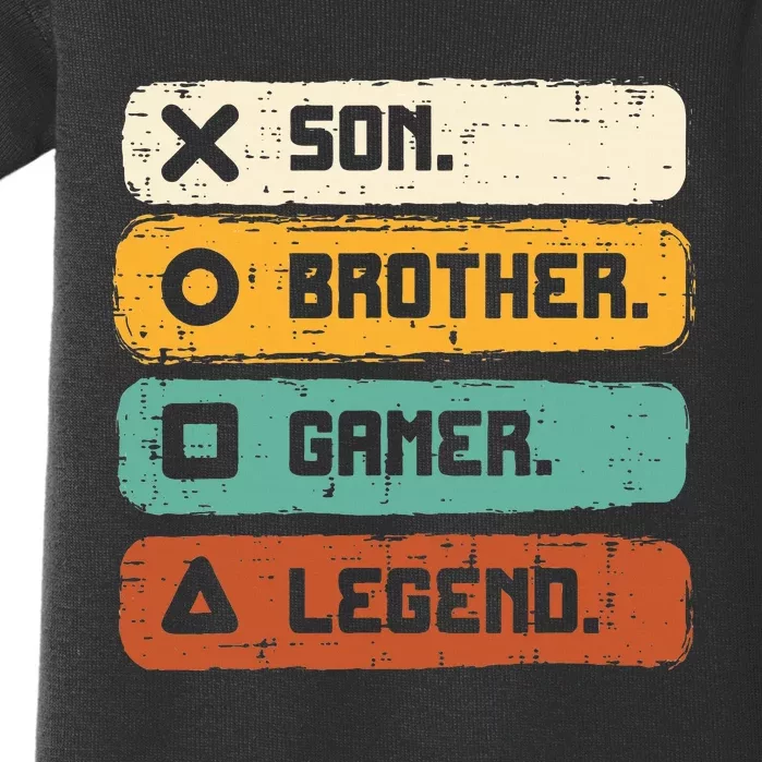 Son Brother Video Gamer Legend Gaming Baby Bodysuit