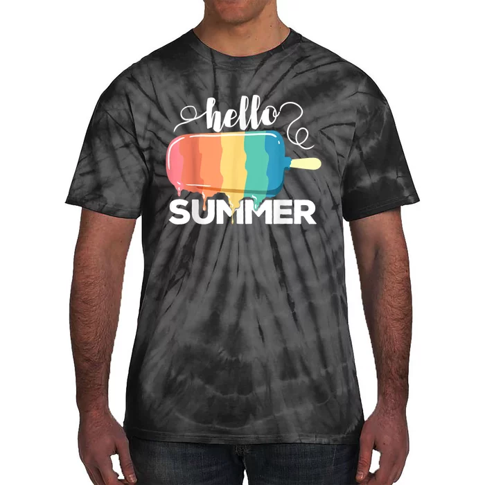 Sunny Beach Vacation Ice Cream Popsicle Hello Summer Tie-Dye T-Shirt