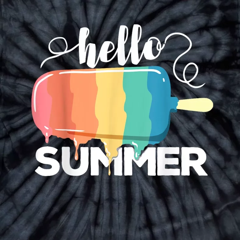 Sunny Beach Vacation Ice Cream Popsicle Hello Summer Tie-Dye T-Shirt