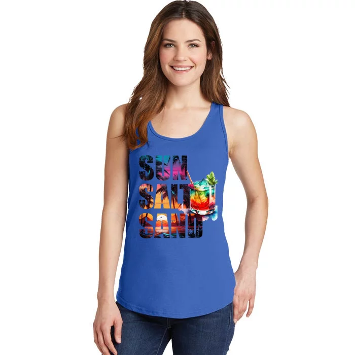 Summer Beach Vacation Palm Tree Beach Gift Ladies Essential Tank