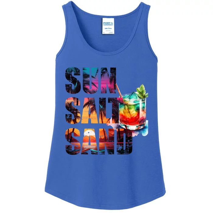 Summer Beach Vacation Palm Tree Beach Gift Ladies Essential Tank