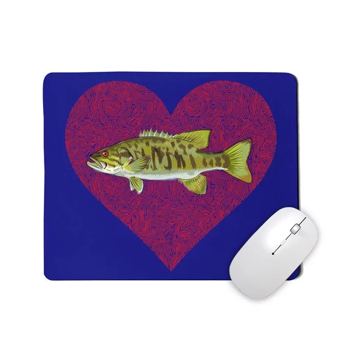 Smallmouth Bass Valentines Day Fish Love Fingerprint Gift Mousepad