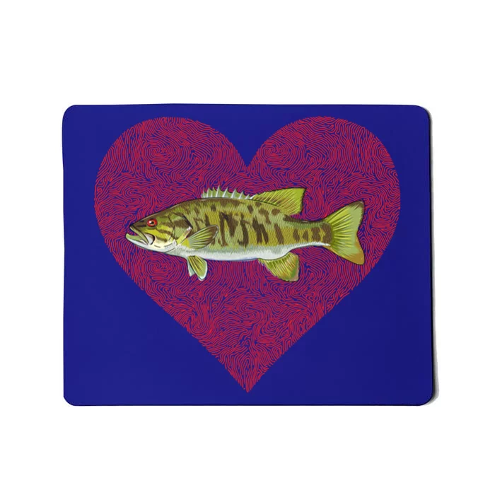 Smallmouth Bass Valentines Day Fish Love Fingerprint Gift Mousepad