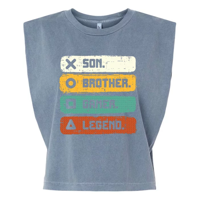 Son Brother Video Gamer Legend Gaming Garment-Dyed Women's Muscle Tee